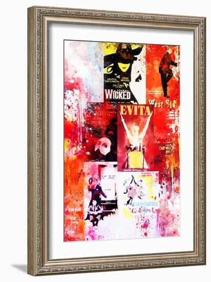 NYC Watercolor Collection - Broadway Shows II-Philippe Hugonnard-Framed Art Print