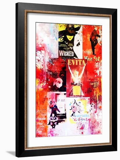 NYC Watercolor Collection - Broadway Shows II-Philippe Hugonnard-Framed Art Print