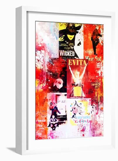 NYC Watercolor Collection - Broadway Shows II-Philippe Hugonnard-Framed Art Print