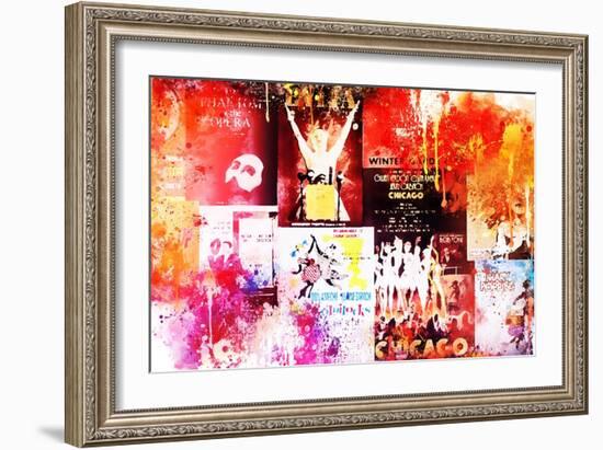 NYC Watercolor Collection - Broadway Shows IV-Philippe Hugonnard-Framed Art Print