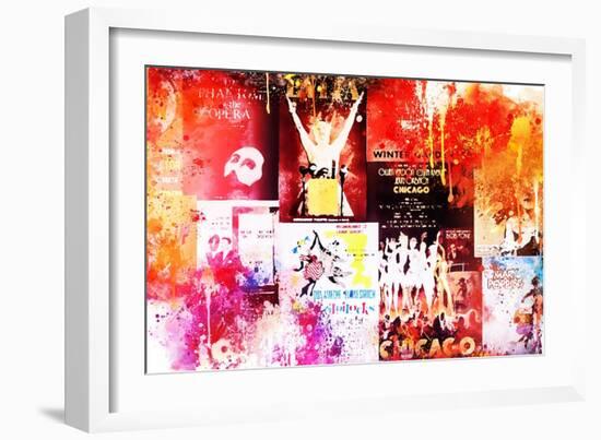 NYC Watercolor Collection - Broadway Shows IV-Philippe Hugonnard-Framed Art Print