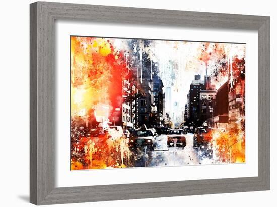 NYC Watercolor Collection - Busy-Philippe Hugonnard-Framed Art Print