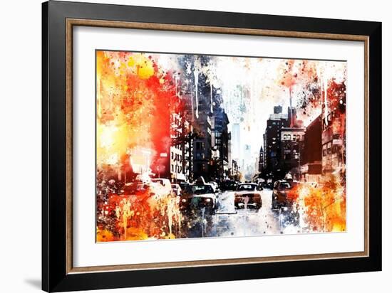 NYC Watercolor Collection - Busy-Philippe Hugonnard-Framed Art Print