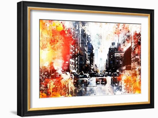 NYC Watercolor Collection - Busy-Philippe Hugonnard-Framed Art Print