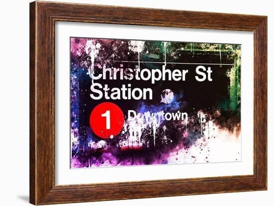 NYC Watercolor Collection - Christopher St Station-Philippe Hugonnard-Framed Art Print