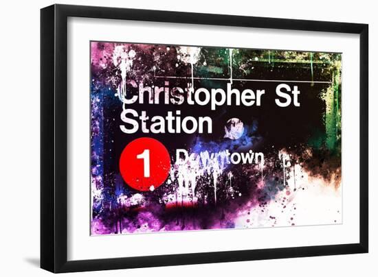 NYC Watercolor Collection - Christopher St Station-Philippe Hugonnard-Framed Art Print