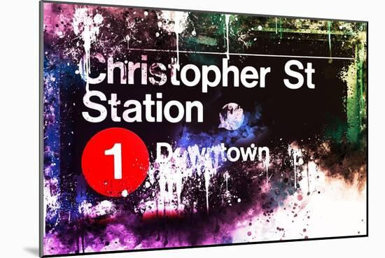 NYC Watercolor Collection - Christopher St Station-Philippe Hugonnard-Mounted Art Print