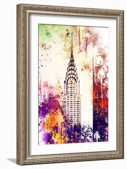 NYC Watercolor Collection - Chrysler Building-Philippe Hugonnard-Framed Art Print