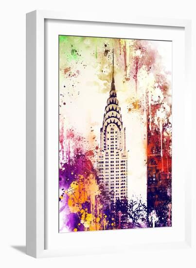 NYC Watercolor Collection - Chrysler Building-Philippe Hugonnard-Framed Art Print