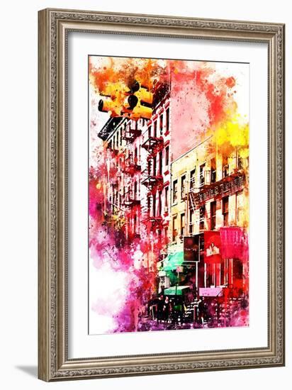 NYC Watercolor Collection - Colorful Buildings-Philippe Hugonnard-Framed Art Print