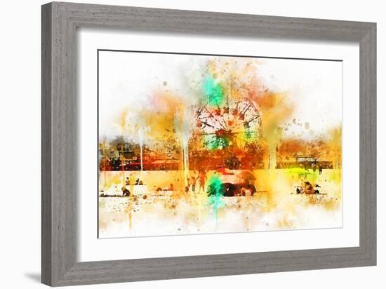 NYC Watercolor Collection - Coney Island-Philippe Hugonnard-Framed Art Print