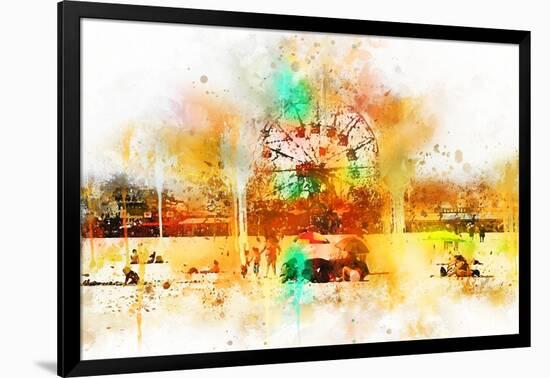 NYC Watercolor Collection - Coney Island-Philippe Hugonnard-Framed Premium Giclee Print