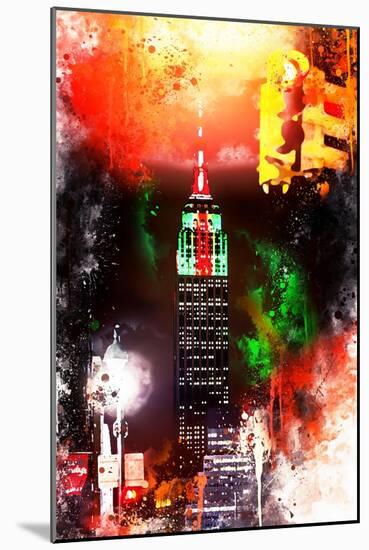 NYC Watercolor Collection - Empire by Night-Philippe Hugonnard-Mounted Art Print