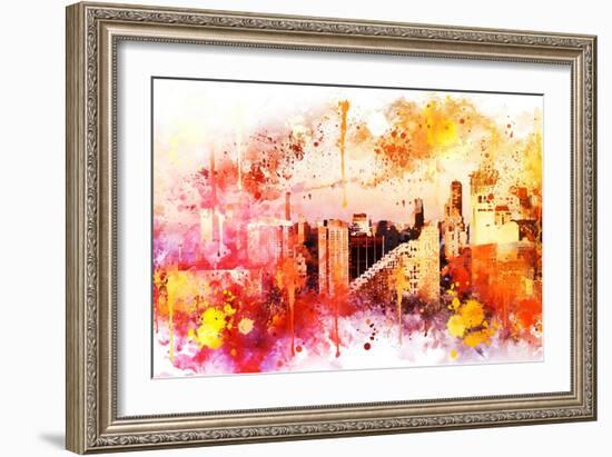 NYC Watercolor Collection - End of the day-Philippe Hugonnard-Framed Art Print