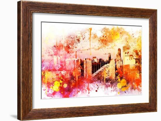 NYC Watercolor Collection - End of the day-Philippe Hugonnard-Framed Art Print