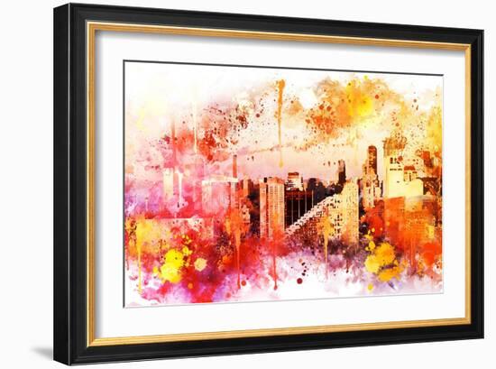 NYC Watercolor Collection - End of the day-Philippe Hugonnard-Framed Art Print