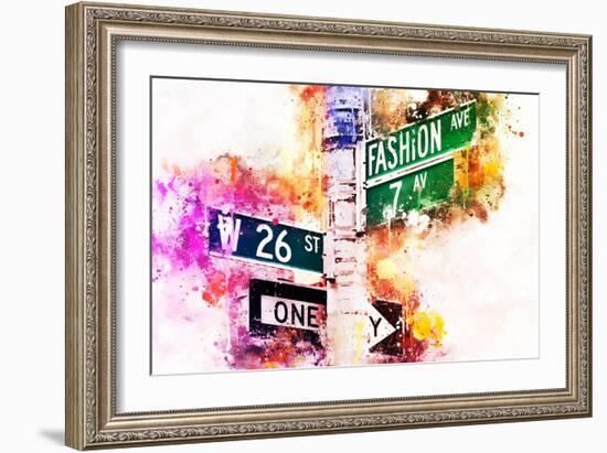 NYC Watercolor Collection - Fashion Ave-Philippe Hugonnard-Framed Art Print