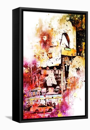 NYC Watercolor Collection - Fashion Times Square-Philippe Hugonnard-Framed Stretched Canvas