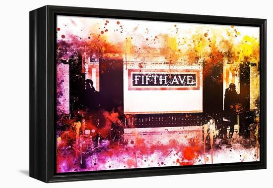 NYC Watercolor Collection - Fifth Avenue Station-Philippe Hugonnard-Framed Stretched Canvas