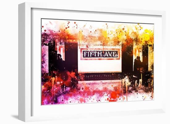 NYC Watercolor Collection - Fifth Avenue Station-Philippe Hugonnard-Framed Art Print