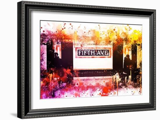 NYC Watercolor Collection - Fifth Avenue Station-Philippe Hugonnard-Framed Art Print