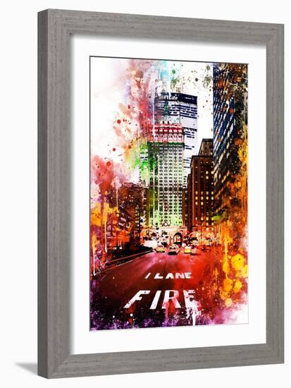 NYC Watercolor Collection - Fire Lane-Philippe Hugonnard-Framed Art Print