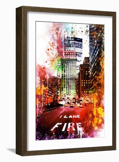 NYC Watercolor Collection - Fire Lane-Philippe Hugonnard-Framed Art Print