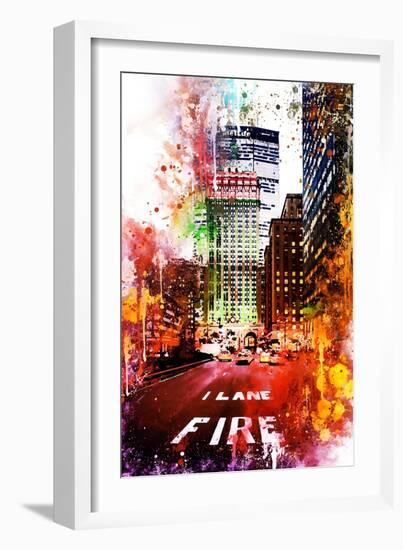 NYC Watercolor Collection - Fire Lane-Philippe Hugonnard-Framed Art Print