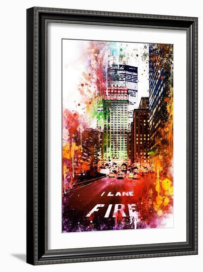 NYC Watercolor Collection - Fire Lane-Philippe Hugonnard-Framed Art Print