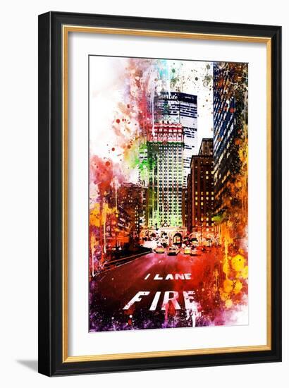 NYC Watercolor Collection - Fire Lane-Philippe Hugonnard-Framed Art Print