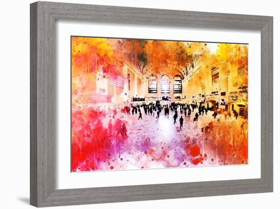 NYC Watercolor Collection - Grand Central Station-Philippe Hugonnard-Framed Art Print