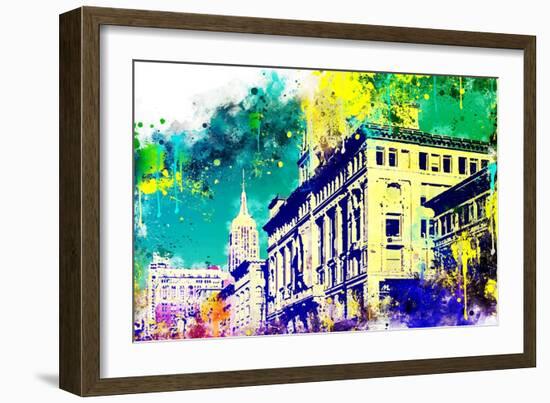 NYC Watercolor Collection - Green Sky-Philippe Hugonnard-Framed Art Print