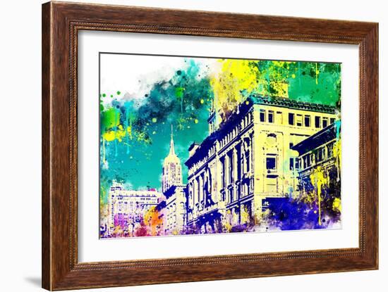 NYC Watercolor Collection - Green Sky-Philippe Hugonnard-Framed Art Print