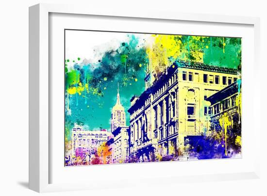 NYC Watercolor Collection - Green Sky-Philippe Hugonnard-Framed Art Print