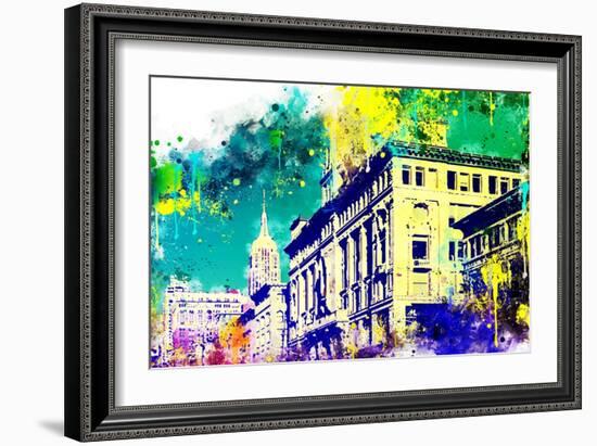 NYC Watercolor Collection - Green Sky-Philippe Hugonnard-Framed Art Print