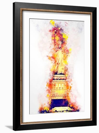 NYC Watercolor Collection - Lady Liberty-Philippe Hugonnard-Framed Art Print