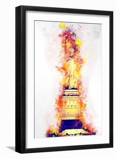 NYC Watercolor Collection - Lady Liberty-Philippe Hugonnard-Framed Art Print