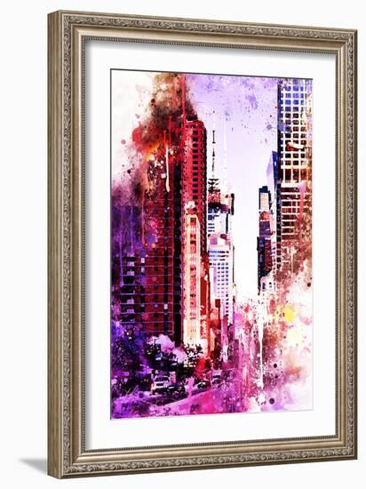 NYC Watercolor Collection - Life is Pink-Philippe Hugonnard-Framed Art Print