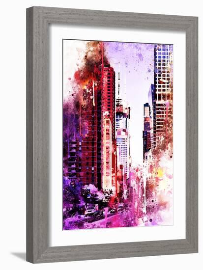 NYC Watercolor Collection - Life is Pink-Philippe Hugonnard-Framed Art Print