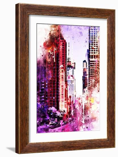 NYC Watercolor Collection - Life is Pink-Philippe Hugonnard-Framed Art Print