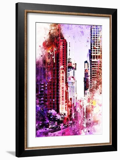 NYC Watercolor Collection - Life is Pink-Philippe Hugonnard-Framed Art Print