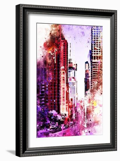 NYC Watercolor Collection - Life is Pink-Philippe Hugonnard-Framed Art Print