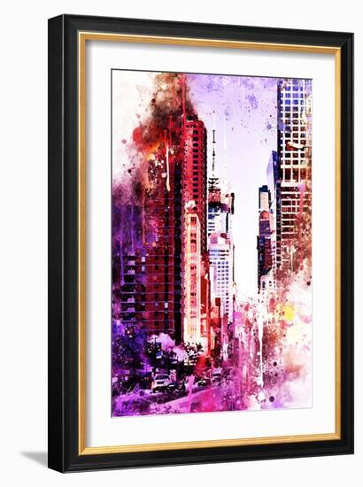 NYC Watercolor Collection - Life is Pink-Philippe Hugonnard-Framed Art Print