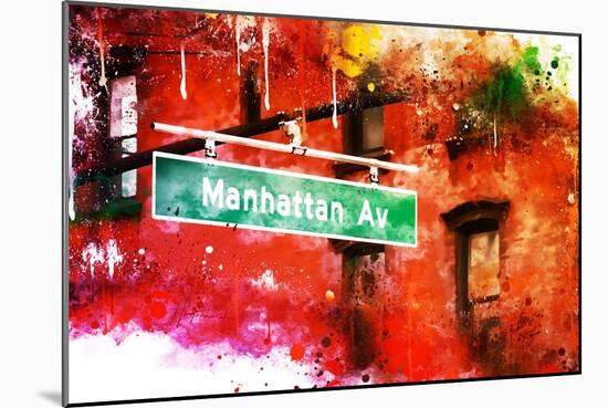 NYC Watercolor Collection - Manhattan Avenue-Philippe Hugonnard-Mounted Art Print