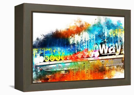 NYC Watercolor Collection - Manhattan Subway-Philippe Hugonnard-Framed Stretched Canvas
