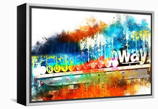 NYC Watercolor Collection - Manhattan Subway-Philippe Hugonnard-Framed Stretched Canvas