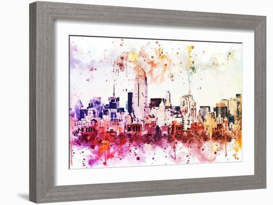 NYC Watercolor Collection - Manhattan View II-Philippe Hugonnard-Framed Art Print