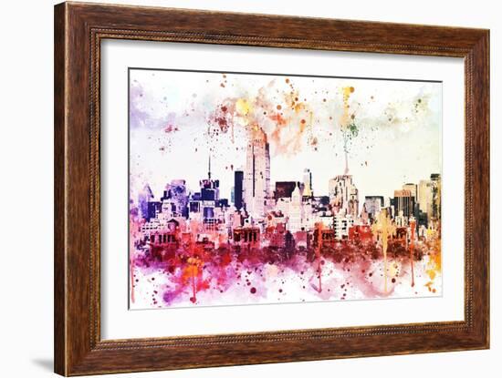 NYC Watercolor Collection - Manhattan View II-Philippe Hugonnard-Framed Art Print