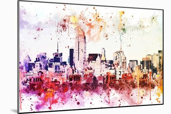 NYC Watercolor Collection - Manhattan View II-Philippe Hugonnard-Mounted Art Print