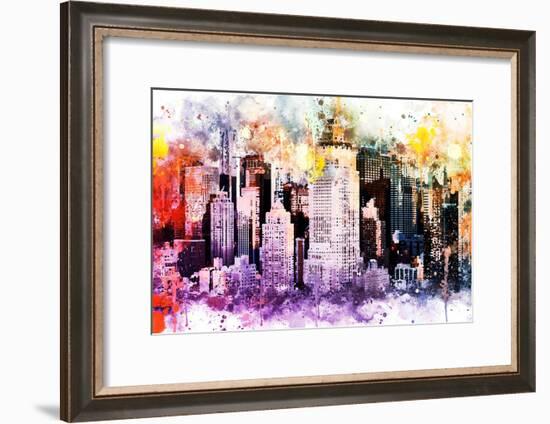 NYC Watercolor Collection - Midtown-Philippe Hugonnard-Framed Art Print